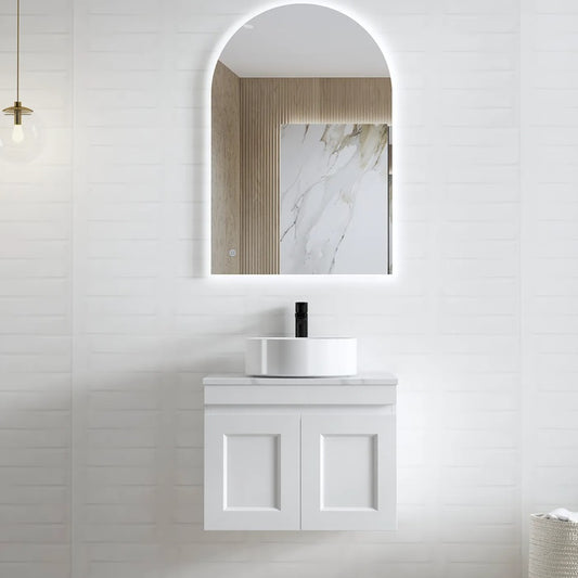 Otti Hampton Mark II Satin White Wall Hung Vanity 600x455x445