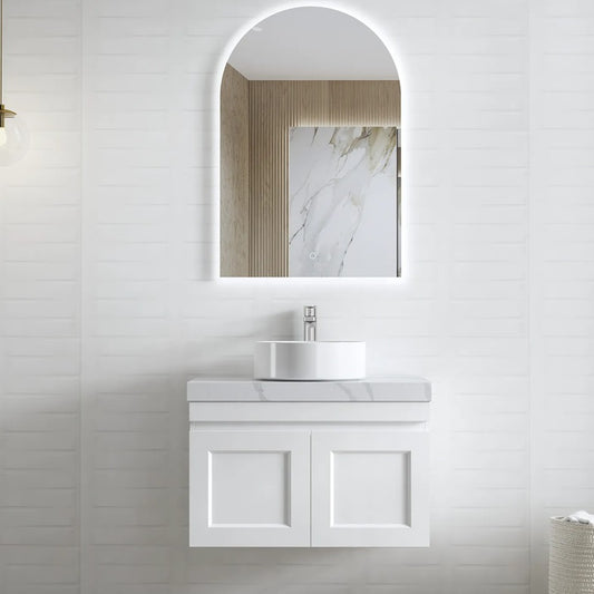 Otti Hampton Mark II Satin White Wall Hung Vanity 750x455x445