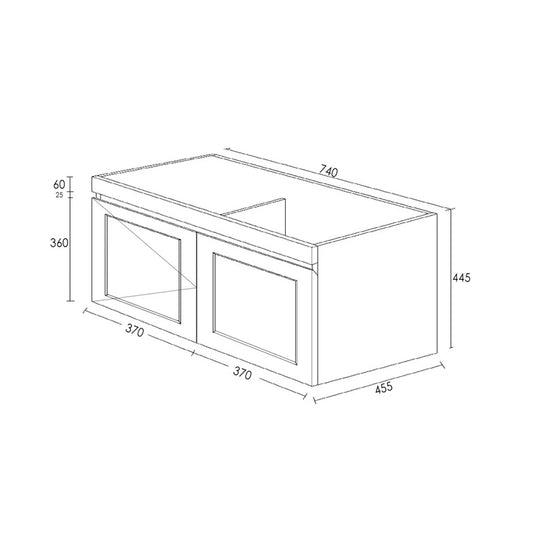 Otti Hampton Mark II Satin White Wall Hung Vanity 750x455x445