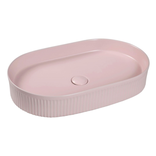 Otti Kensington Above Counter Basin Fluted Matte Pink 560X360X120