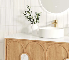 Otti Laguna Natural American Oak Wall Hung Vanity 1190x460x550mm