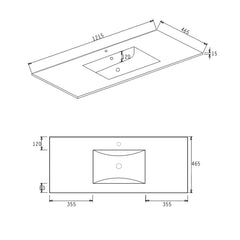 Otti Laguna Natural American Oak Wall Hung Vanity 1190x460x550mm