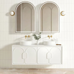 Otti Laguna Satin White Wall Hung Vanity 1490x460x550mm