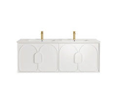 Otti Laguna Satin White Wall Hung Vanity 1490x460x550mm