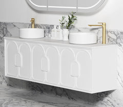 Otti Laguna Satin White Wall Hung Vanity 1790x460x550mm