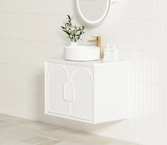 Otti Laguna Satin White Wall Hung Vanity 740x460x550mm