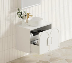 Otti Laguna Satin White Wall Hung Vanity 740x460x550mm