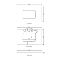 Otti Laguna Satin White Wall Hung Vanity 740x460x550mm