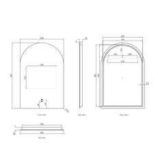 Otti LED Archie 900x600 Frameless Mirror