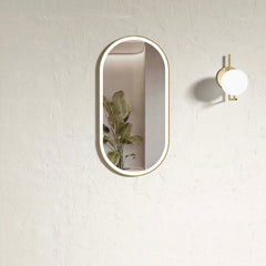 Otti LED Brighton 900x450 Gold Metal Frame Mirror with Tuffi Glass