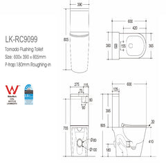Liano Tornado Rimless Toilet Suite