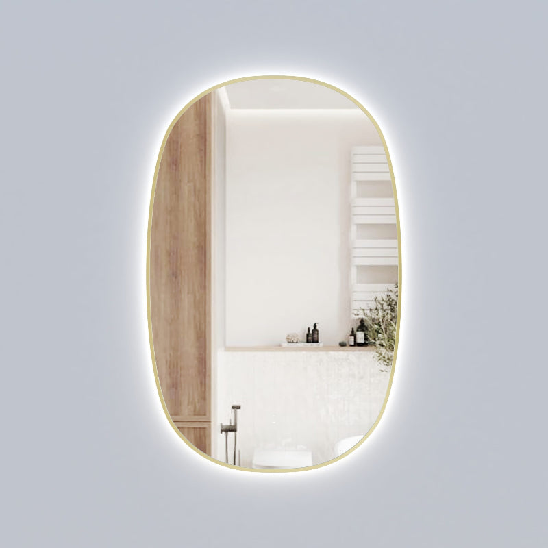 Beaumont Vertical 580mm LED Mirror with Brushed Gold Frame