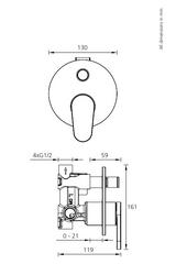 Oliveri London Wall Mixer with Diverter Chrome