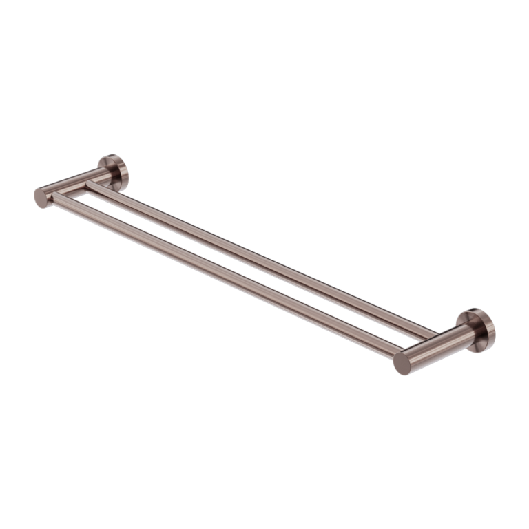 Nero Mecca Double Towel Rail 800mm - Brushed Bronze