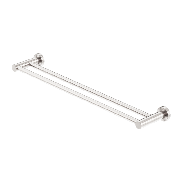 Nero Mecca Double Towel Rail 800mm - Brushed Nickel