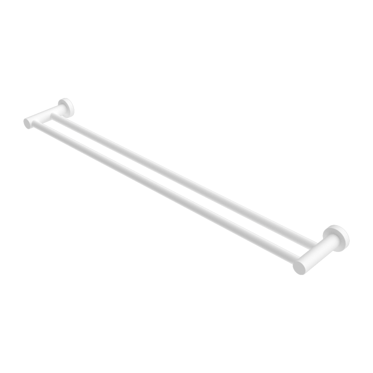 Nero Mecca Double Towel Rail 600mm - Matte White