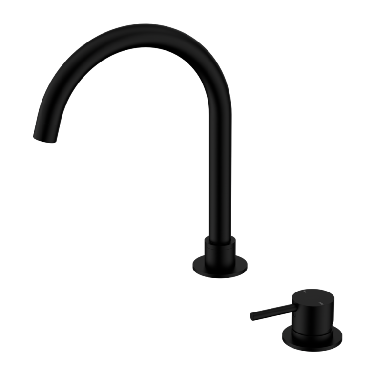 Nero Mecca Hob Basin Mixer Round Swivel Spout - Matte Black
