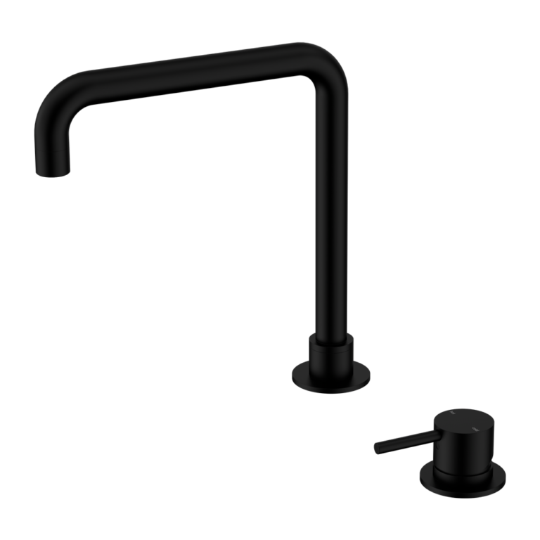 Nero Mecca Hob Basin Mixer Square Swivel Spout - Matte Black