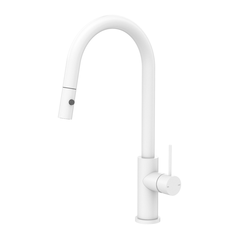 Nero Mecca Pull Out Sink Mixer With Vegie Spray Function - Matte White