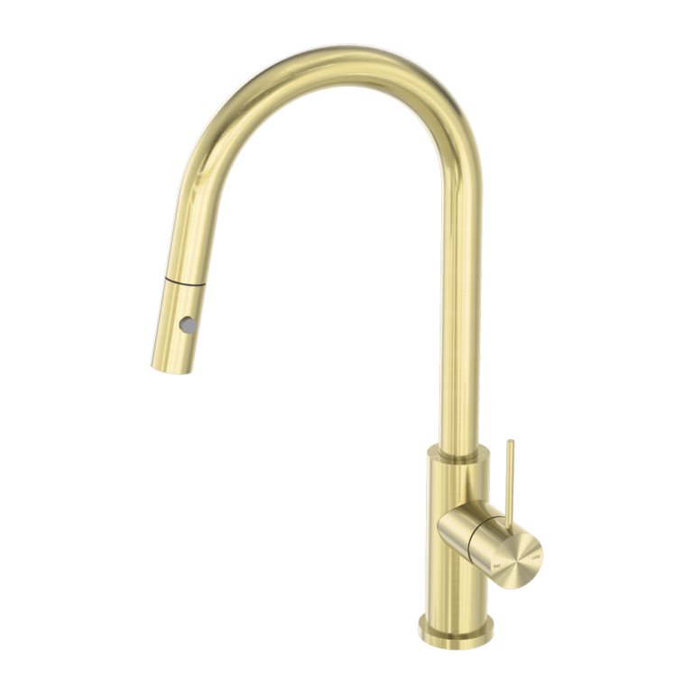Nero Mecca Pull Out Sink Mixer With Vegie Spray Function - Brushed Gold
