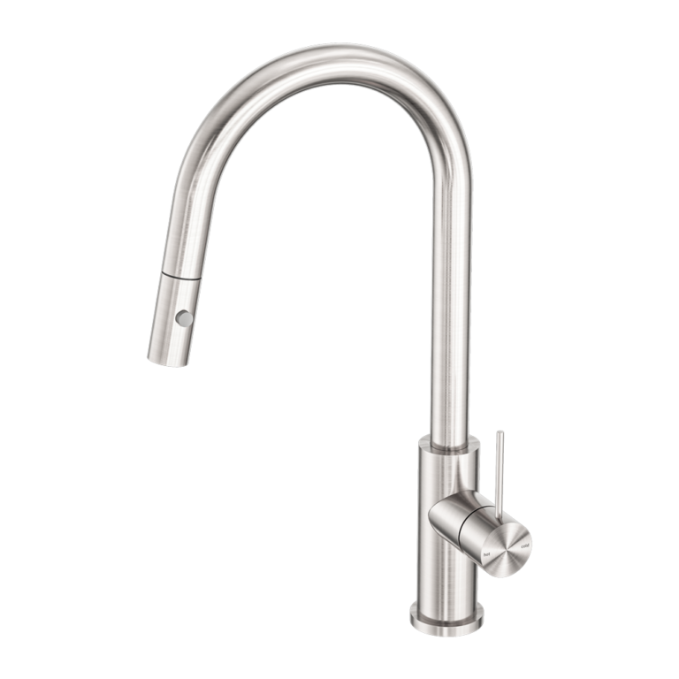 Nero Mecca Pull Out Sink Mixer With Vegie Spray Function - Brushed Nickel