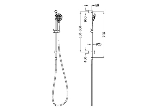 Nero Mecca Shower Rail With Air Shower (Many Colours)