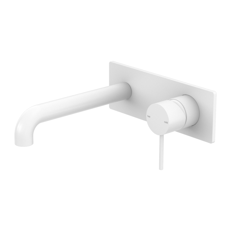 Nero Mecca Wall Basin/ Bath Mixer - Matte White