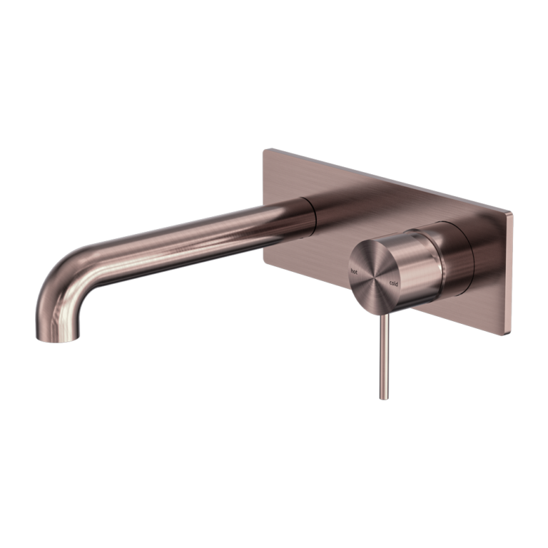 Nero Mecca Wall Basin/ Bath Mixer - Brushed Bronze