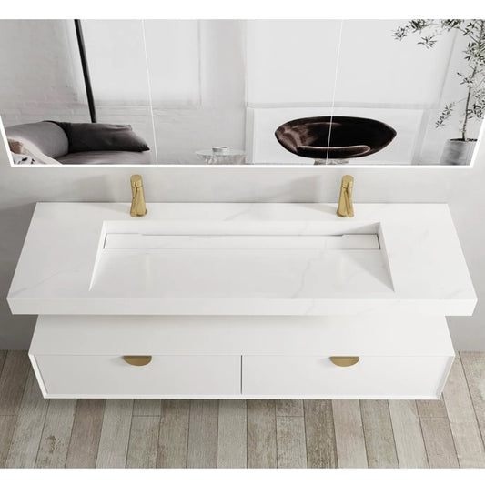 Otti Moonlight Solid Surface Wall Hung Basin 1500x460x80mm