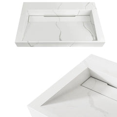 Moonlight Solid Surface Wall Hung Basin 600x460x80mm