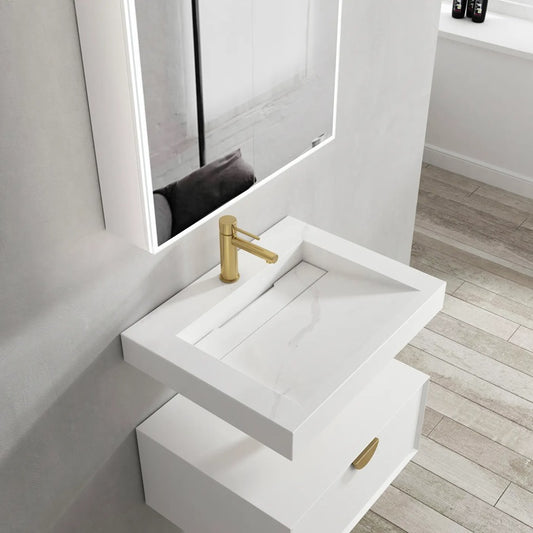 Otti Moonlight Solid Surface Wall Hung Basin 600x460x80mm