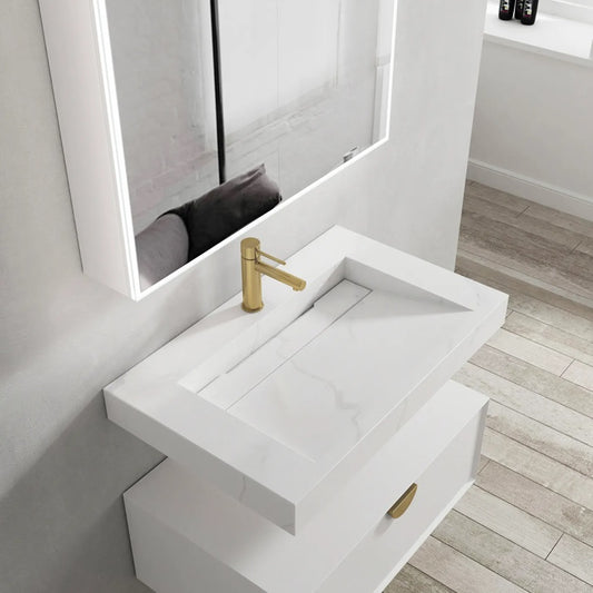 Otti Moonlight Solid Surface Wall Hung Basin 750x460x80mm