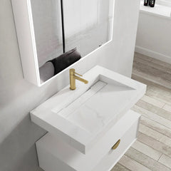 Moonlight Solid Surface Wall Hung Basin 750x460x80mm