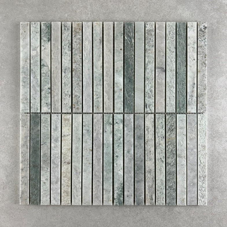 Marble Kitkat Green Jade Mosaic Tile 298x304