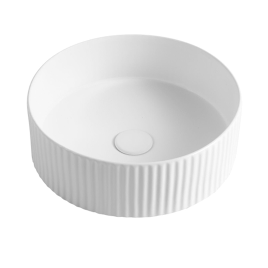 Otti Marlo Above Counter Basin Fluted Matte White 400x400