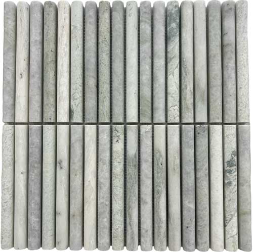 Marble Fluted Bamboo Mint Honed Mosaic