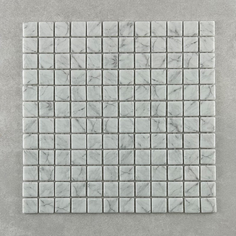 Moana Carrara Grey Glass Mosaic 25x25mm