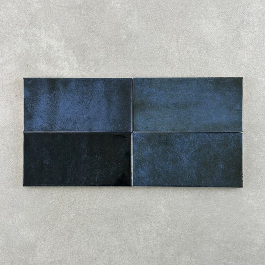 Mykonos Subway Tile Marine Gloss 75x150