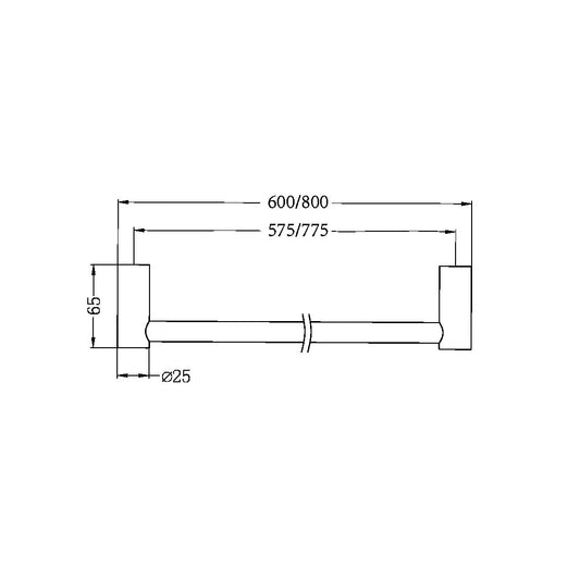 Nero Mecca Single Towel Rail 600mm New (Many Colours)