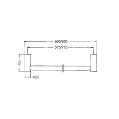 Nero Mecca Single Towel Rail 600mm New (Many Colours)