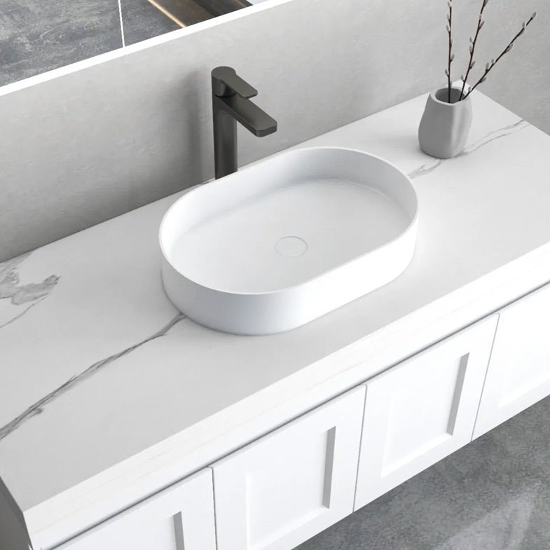 Noosa Solid Surface Matte White Basin 585X385X110mm