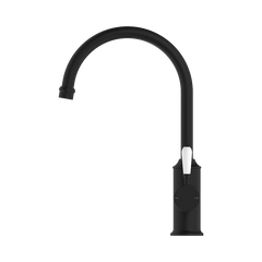 Nero York Kitchen Mixer Gooseneck Spout With White Porcelain Lever Aged Brass