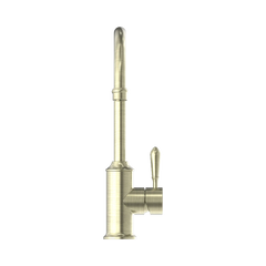 Nero York Kitchen Mixer Gooseneck Spout With Metal Lever Brushed Nickel