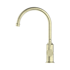 Nero York Kitchen Mixer Gooseneck Spout With Metal Lever Brushed Nickel