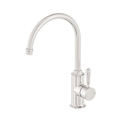 Nero York Kitchen Mixer Gooseneck Spout With Metal Lever Brushed Nickel