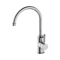 Nero York Kitchen Mixer Gooseneck Spout With Metal Lever Brushed Nickel