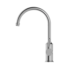 Nero York Kitchen Mixer Gooseneck Spout With Metal Lever Brushed Nickel