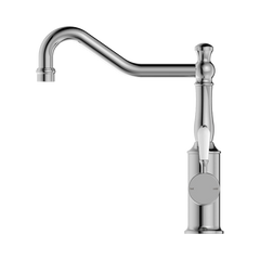 Nero York Kitchen Mixer Hook Spout With White Porcelain Lever Brushed Nickel