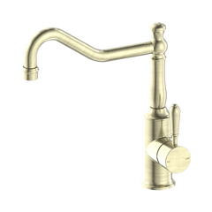 Nero York Kitchen Mixer Hook Spout With Metal Lever Chrome