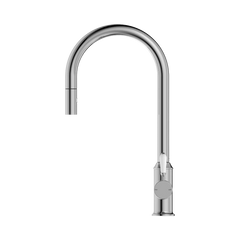 Nero York Pull Out Sink Mixer With Vegie Spray Function With White Porcelain Lever Aged Brass
